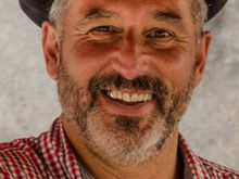 A vendor from another part of France. He had a booth at Quimper's weekly market.
