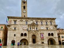 Ascoli Piceno - the already restored side of the Piazza del Popolo