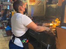 Grilling the meat!