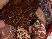 Those “burnt“ ribs in the upper left of this photo were absolutely delicious!