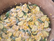 I decided to add zucchini.  I like to tweak the recipes a bit so we get more veggies and less fat.  