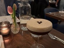 A beautiful and delicious espresso martini from dinner tonight. 