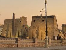 Luxor temple lit up at night