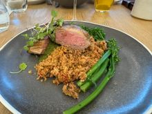 My delicious lamb, broccolini and couscous dinner at The Coast Restaurant.