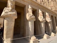 All the statues are of Hatshepsut - note that they have beards
