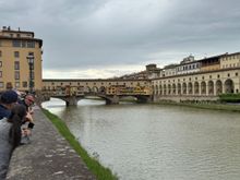 Walking towards the Ponte Vecchio on our way back from Piazzale Michelangelo.