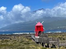The views of Pico Mountain from Lajes are beautiful