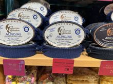 Almejas (clams). Tins for 50 and for 36euro.  The company ice from Cambados, Galicia