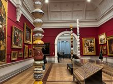 More ceramic columns - the artist finds discarded objects and repurposes them for his art. 