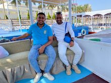 Mustafa and Hamesh accompanying us to the Movenpick 