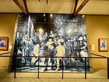 They did ceramics for gardens and archways as well as tiles for a while. This is a tile reproduction of Rembrandt’s famous Night Watch.