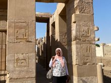 Fatima by the temples on the southern tip of Elephantine Island