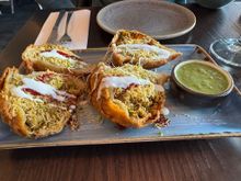 Our appetizers - we love this restaurant! We also dined at the Bombay Palace in Queenstown. Highly recommend if you like Indian food.