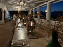 Communal dining table at our hotel.