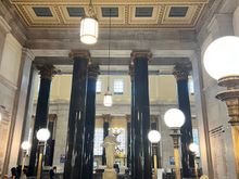 Beautiful classical interior of the Bank of Montreal. 