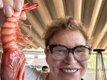 One of the pair, held high!