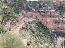 I hiked this very small part of Bright Angel Trail to the tunnel rock up in the top middle of the picture.
