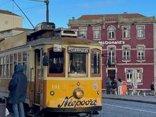 The historic trams run along the waterfront, out to the beach (we didn't ride).
