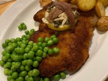 My dinner of Wiener schnitzel at Karla 