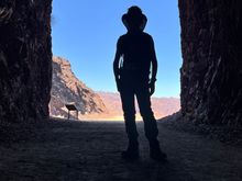 On the historic railroad trail at Lake Mead NRA