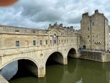 Pulteney Bridge. There are apparently four bridges that have shops and one time residences on them in Europe (according to our guide) Ponte Vecchio in Florence is one and some in Germany.