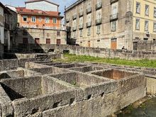 These tanks, dating to the Middle Ages, were for \washing, dyeing and drying of leather to make clothes 