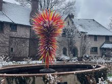 Chihuly Art in Denver. It was April but it was snowing. Very magical Botanic Gardens 