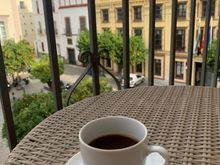 Morning coffee on our balcony