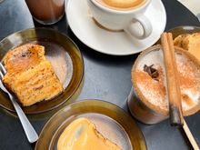 Coffee drinks and basque cheesecake at COIS