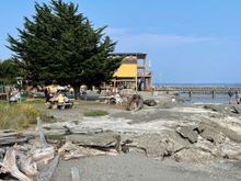 Looking over at the Welcome Center from the park.