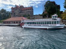 Boats from the US go to Singer Castle for visits.  The boats from Brockville do allow for good pictures of the castle.