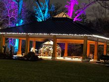 “My” Japanese Gardens last night. Inside the Pavilion is a pop up coffee/ hot chocolate stand. The hot chocolate has homemade marshmallows.  There was a college choir last night too singing carols.  Pretty perfect. 