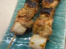 Chicken and onion yakitori