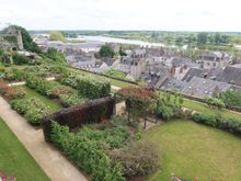 Rose Garden and Loire River from Terrace behind St. Louis Cathedral 