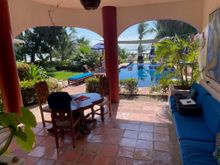 Our second location, Casa Delfines Sonriente, looking out at the ocean from the living room