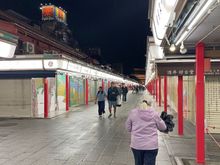 An empty Nakamise Shopping Street, will be different tomorrow.
