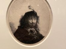 This was a small Rembrandt that was titled "Self Portrait in Oriental Garb". Apparently Rembrandt never made it to the Orient.