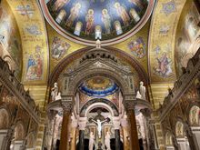The alter is surrounded by 7 marble columns each weighing 6 tons!