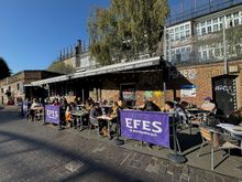 We had stopped for lunch at the busy Camden Market, but further along, there are other good options -- this Turkish cafe would have been perfect