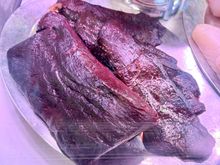 Whale meat (Minke) which we sampled during one of our meals. Very good!