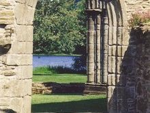 Inchamahome Priory on an island in the Lake of Menteith