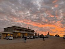 Sunset over the Marree Hotel