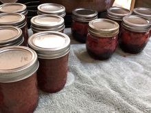Strawberry rhubarb jam and strawberry preserves