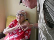 Visiting Sarah's shop - sadly she has now passed away