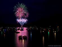 One of the largest fireworks displays in the state.  Privately funded by lake home owners and others who want to contribute.