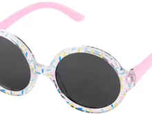 The sunglasses she chose.  That child sure does love pink!