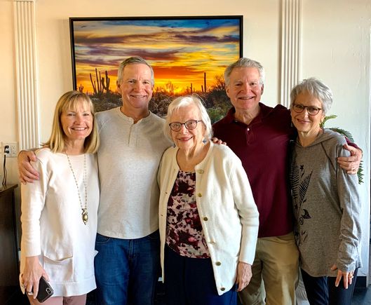 We flew to Tucson on Tuesday to visit mom and my brother and his wife. Flew back yesterday. Was a very good visit. But a diet buster...