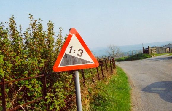 That is one STEEP road (its in the Yorkshire Moors and when yu get to the bottom it is 1:4 up the other side OMG)