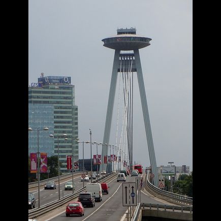 In this picture you can see a few people at the very top