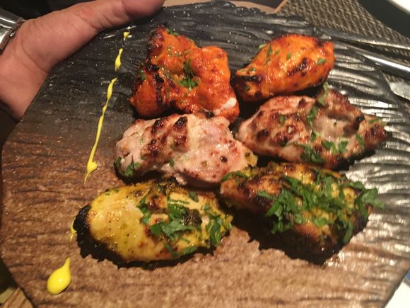 3 kinds of tandoori chicken.  Dessert videos will not down load, but both were very visual and tasty